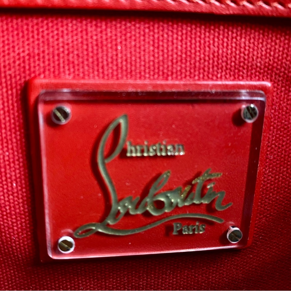 Christian Louboutin Patent Calfskin Liv Clutch with metal buckle, color Oxblood - Picture 8 of 16